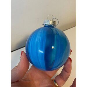 Department 56 NWT Blue Sphere Plastic Christmas Ornaments